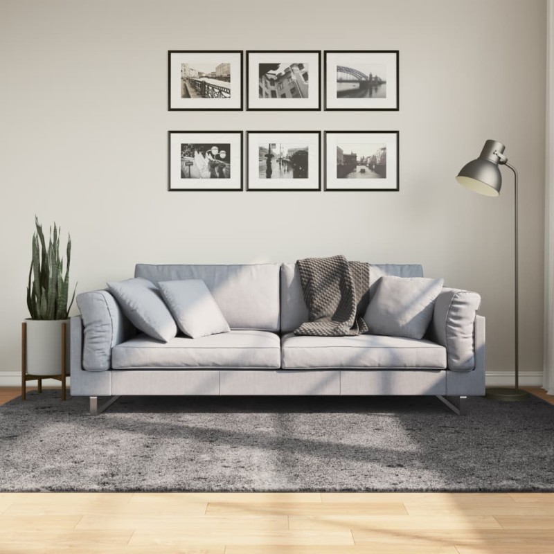 vidaXL Teppich HUARTE Kurzflor Weich und Waschbar Anthrazit 160x230 cm vidaXL Teppich HUARTE Kurzflor Weich und Waschbar Anthrazit 160x230 cm