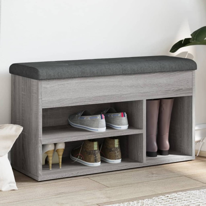 vidaXL Schuhbank Grau Sonoma 82x32x45,5 cm Holzwerkstoff vidaXL Schuhbank Grau Sonoma 82x32x45,5 cm Holzwerkstoff