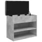 vidaXL Schuhbank Betongrau 62x32x50 cm Holzwerkstoff vidaXL Schuhbank Betongrau 62x32x50 cm Holzwerkstoff