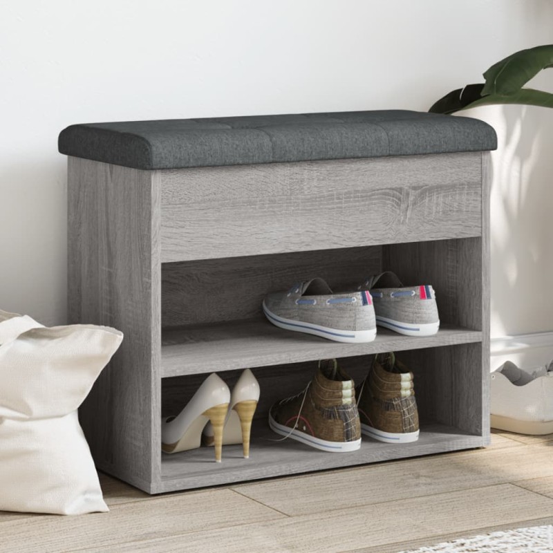 vidaXL Schuhbank Grau Sonoma 62x32x50 cm Holzwerkstoff vidaXL Schuhbank Grau Sonoma 62x32x50 cm Holzwerkstoff