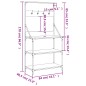 vidaXL Bäckerregal mit Haken 4 Böden Schwarz Holzwerkstoff vidaXL Bäckerregal mit Haken 4 Böden Schwarz Holzwerkstoff