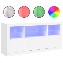 vidaXL Sideboard mit LED-Leuchten Weiß 142,5x37x67 cm