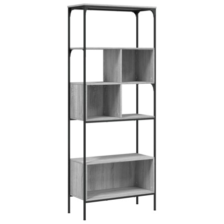 vidaXL Bücherregal 5 Böden Grau Sonoma 76x33x188,5 cm Holzwerkstoff