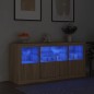 vidaXL Sideboard mit LED-Leuchten Sonoma-Eiche 142,5x37x67 cm vidaXL Sideboard mit LED-Leuchten Sonoma-Eiche 142,5x37x67 cm