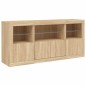 vidaXL Sideboard mit LED-Leuchten Sonoma-Eiche 142,5x37x67 cm vidaXL Sideboard mit LED-Leuchten Sonoma-Eiche 142,5x37x67 cm