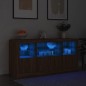 vidaXL Sideboard mit LED-Leuchten Braun Eichen-Optik 142,5x37x67 cm vidaXL Sideboard mit LED-Leuchten Braun Eichen-Optik 142,5x37x67 cm