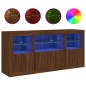 vidaXL Sideboard mit LED-Leuchten Braun Eichen-Optik 142,5x37x67 cm vidaXL Sideboard mit LED-Leuchten Braun Eichen-Optik 142,5x37x67 cm