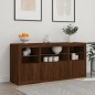 vidaXL Sideboard mit LED-Leuchten Braun Eichen-Optik 142,5x37x67 cm vidaXL Sideboard mit LED-Leuchten Braun Eichen-Optik 142,5x37x67 cm