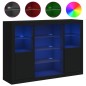 vidaXL Sideboards mit LED-Leuchten 3 Stk. Schwarz Holzwerkstoff vidaXL Sideboards mit LED-Leuchten 3 Stk. Schwarz Holzwerkstoff