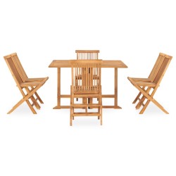 7-tlg. Garten-Essgruppe Klappbar Massivholz Teak