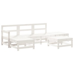 vidaXL 6-tlg. Garten-Lounge-Set Weiß Massivholz Kiefer