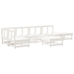 vidaXL 7-tlg. Garten-Lounge-Set Weiß Massivholz Kiefer