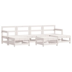 vidaXL 7-tlg. Garten-Lounge-Set Weiß Massivholz Kiefer