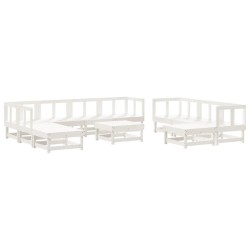 vidaXL 11-tlg. Garten-Lounge-Set Weiß Massivholz Kiefer