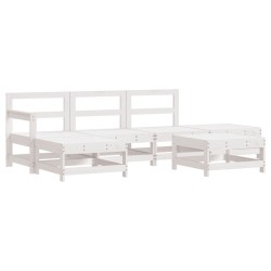 vidaXL 6-tlg. Garten-Lounge-Set Weiß Massivholz Kiefer