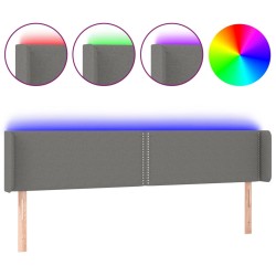 vidaXL LED Kopfteil Dunkelgrau 183x16x78/88 cm Stoff