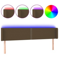 vidaXL LED Kopfteil Dunkelbraun 183x16x78/88 cm Stoff