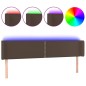 vidaXL LED Kopfteil Braun 183x16x78/88 cm Kunstleder vidaXL LED Kopfteil Braun 183x16x78/88 cm Kunstleder