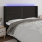 vidaXL LED Kopfteil Schwarz 203x16x118/128 cm Stoff vidaXL LED Kopfteil Schwarz 203x16x118/128 cm Stoff