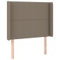 vidaXL LED Kopfteil Taupe 93x16x118/128 cm Stoff