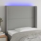 vidaXL LED Kopfteil Hellgrau 83x16x118/128 cm Stoff vidaXL LED Kopfteil Hellgrau 83x16x118/128 cm Stoff