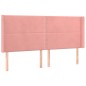 vidaXL LED Kopfteil Rosa 203x16x118/128 cm Samt