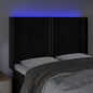 vidaXL LED Kopfteil Schwarz 147x16x118/128 cm Samt vidaXL LED Kopfteil Schwarz 147x16x118/128 cm Samt