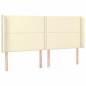 vidaXL LED Kopfteil Creme 163x16x118/128 cm Kunstleder
