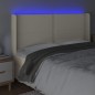 vidaXL LED Kopfteil Creme 163x16x118/128 cm Kunstleder