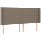 vidaXL LED Kopfteil Taupe 183x16x118/128 cm Stoff