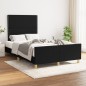vidaXL Bettgestell mit Kopfteil Schwarz 120x200 cm Stoff vidaXL Bettgestell mit Kopfteil Schwarz 120x200 cm Stoff