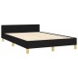 vidaXL Bettgestell mit Kopfteil Schwarz 120x200 cm Stoff vidaXL Bettgestell mit Kopfteil Schwarz 120x200 cm Stoff