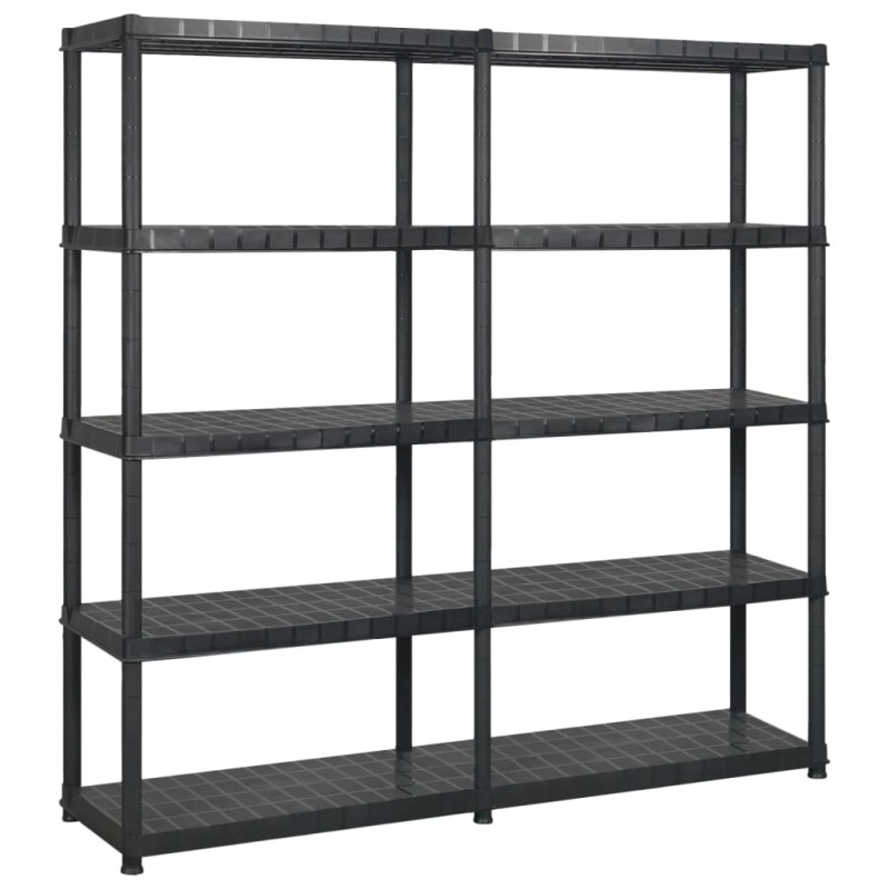 vidaXL Lagerregal mit 5 Böden Schwarz 170x40x185 cm Kunststoff vidaXL Lagerregal mit 5 Böden Schwarz 170x40x185 cm Kunststoff