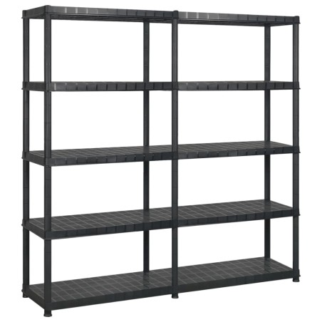 vidaXL Lagerregal mit 5 Böden Schwarz 170x40x185 cm Kunststoff
