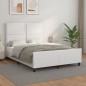 vidaXL Bettgestell mit Kopfteil Weiß 140x200 cm Kunstleder vidaXL Bettgestell mit Kopfteil Weiß 140x200 cm Kunstleder