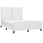 vidaXL Bettgestell mit Kopfteil Weiß 140x190 cm Kunstleder vidaXL Bettgestell mit Kopfteil Weiß 140x190 cm Kunstleder