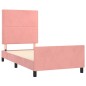 vidaXL Bettgestell mit Kopfteil Rosa 100x200 cm Samt vidaXL Bettgestell mit Kopfteil Rosa 100x200 cm Samt