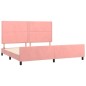 vidaXL Bettgestell mit Kopfteil Rosa 200x200 cm Samt vidaXL Bettgestell mit Kopfteil Rosa 200x200 cm Samt