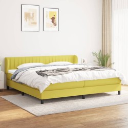 vidaXL Boxspringbett mit Matratze Grün 200x200 cm Stoff