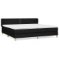 vidaXL Boxspringbett mit Matratze Schwarz 200x200 cm Stoff vidaXL Boxspringbett mit Matratze Schwarz 200x200 cm Stoff
