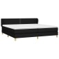 vidaXL Boxspringbett mit Matratze Schwarz 200x200 cm Stoff vidaXL Boxspringbett mit Matratze Schwarz 200x200 cm Stoff