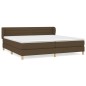 vidaXL Boxspringbett mit Matratze Dunkelbraun 200x200 cm Stoff vidaXL Boxspringbett mit Matratze Dunkelbraun 200x200 cm Stoff