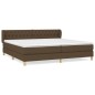 vidaXL Boxspringbett mit Matratze Dunkelbraun 200x200 cm Stoff vidaXL Boxspringbett mit Matratze Dunkelbraun 200x200 cm Stoff