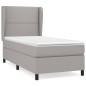 vidaXL Boxspringbett mit Matratze Hellgrau 90x200 cm Stoff vidaXL Boxspringbett mit Matratze Hellgrau 90x200 cm Stoff
