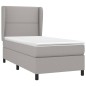vidaXL Boxspringbett mit Matratze Hellgrau 90x200 cm Stoff vidaXL Boxspringbett mit Matratze Hellgrau 90x200 cm Stoff