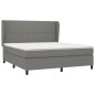 vidaXL Boxspringbett mit Matratze Dunkelgrau 180x200 cm Stoff vidaXL Boxspringbett mit Matratze Dunkelgrau 180x200 cm Stoff