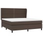 vidaXL Boxspringbett mit Matratze Braun 180x200 cm Kunstleder vidaXL Boxspringbett mit Matratze Braun 180x200 cm Kunstleder