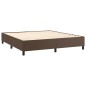 vidaXL Boxspringbett mit Matratze Braun 180x200 cm Kunstleder vidaXL Boxspringbett mit Matratze Braun 180x200 cm Kunstleder