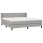 vidaXL Boxspringbett mit Matratze Hellgrau 160x200 cm Stoff vidaXL Boxspringbett mit Matratze Hellgrau 160x200 cm Stoff