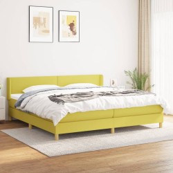 vidaXL Boxspringbett mit Matratze Grün 200x200 cm Stoff